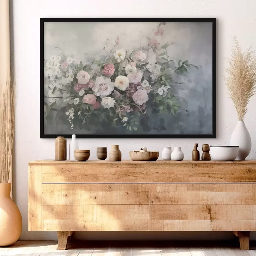 carta da parati Un romantico bouquet di fiori rosa e bianchi nr. f45817