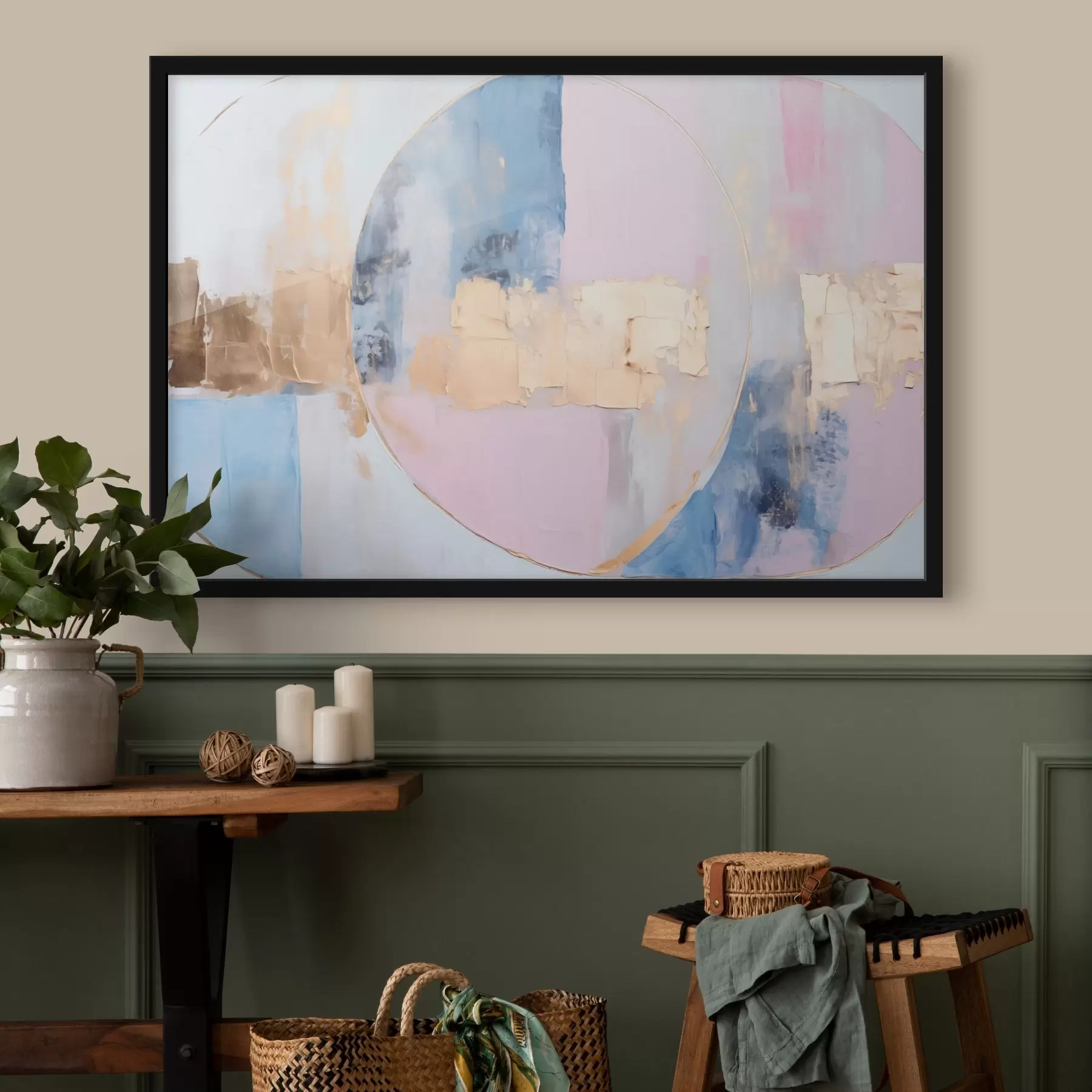 carta da parati Astrazione in cerchi blu-rosa nr. f45821