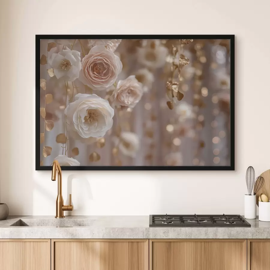 carta da parati Rose color crema con accenti nr. f45824