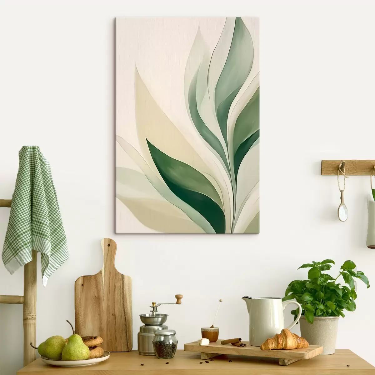 carta da parati Foglie verdi astratte nr. s45831