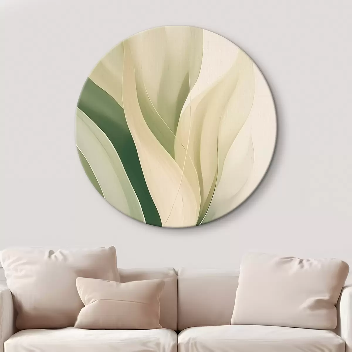 Quadri rotondi Foglie verdi astratte r45832