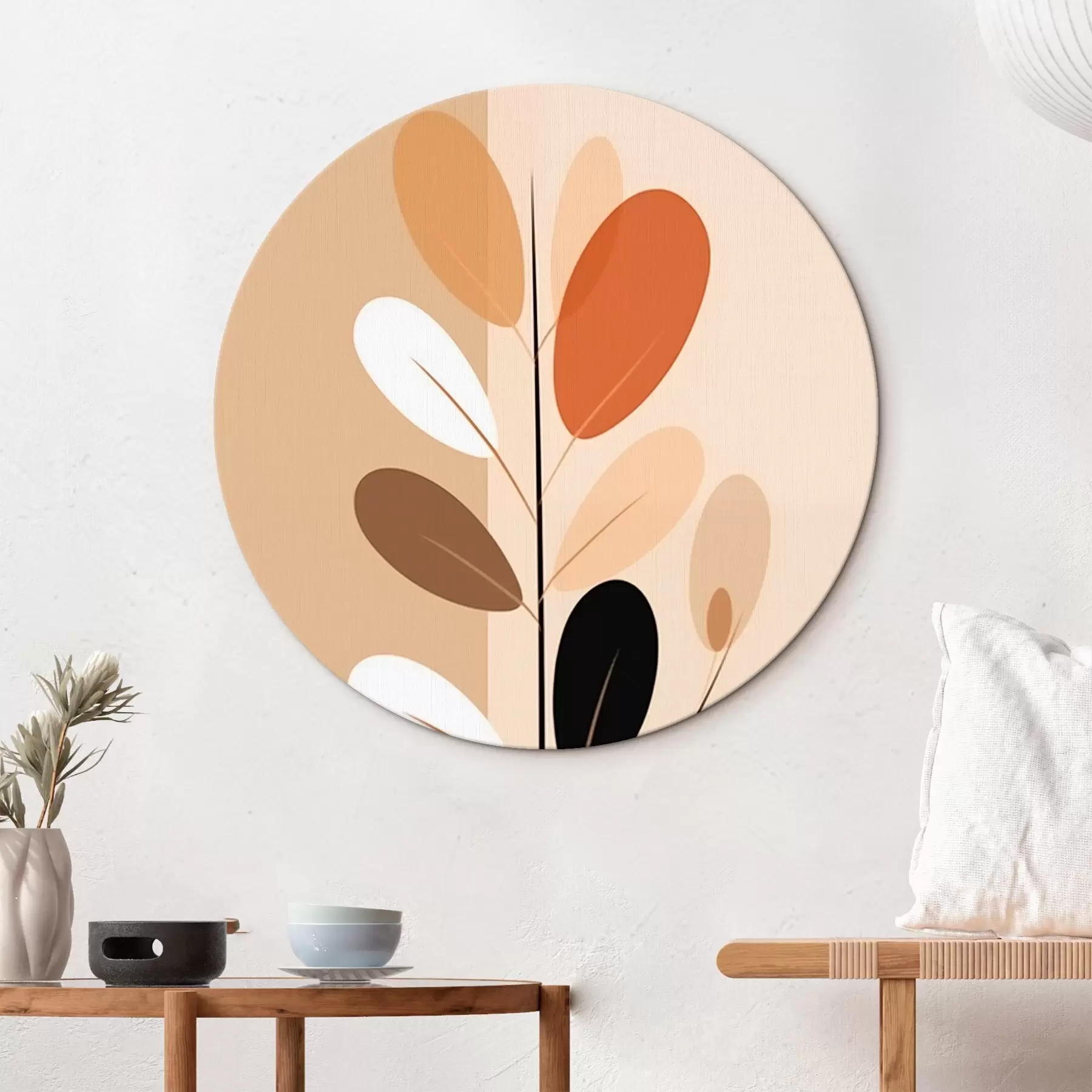 carta da parati Ramo minimalista con foglie nr. r45834