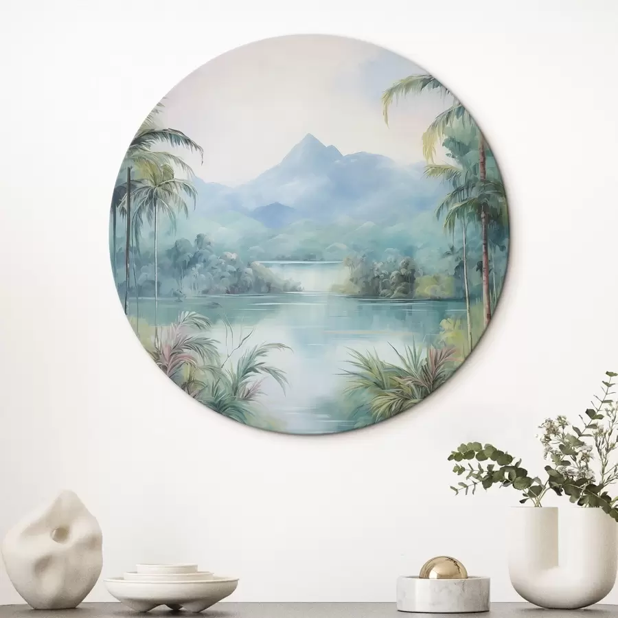 carta da parati Fiume nella giungla di fronte alla montagna nr. r45912