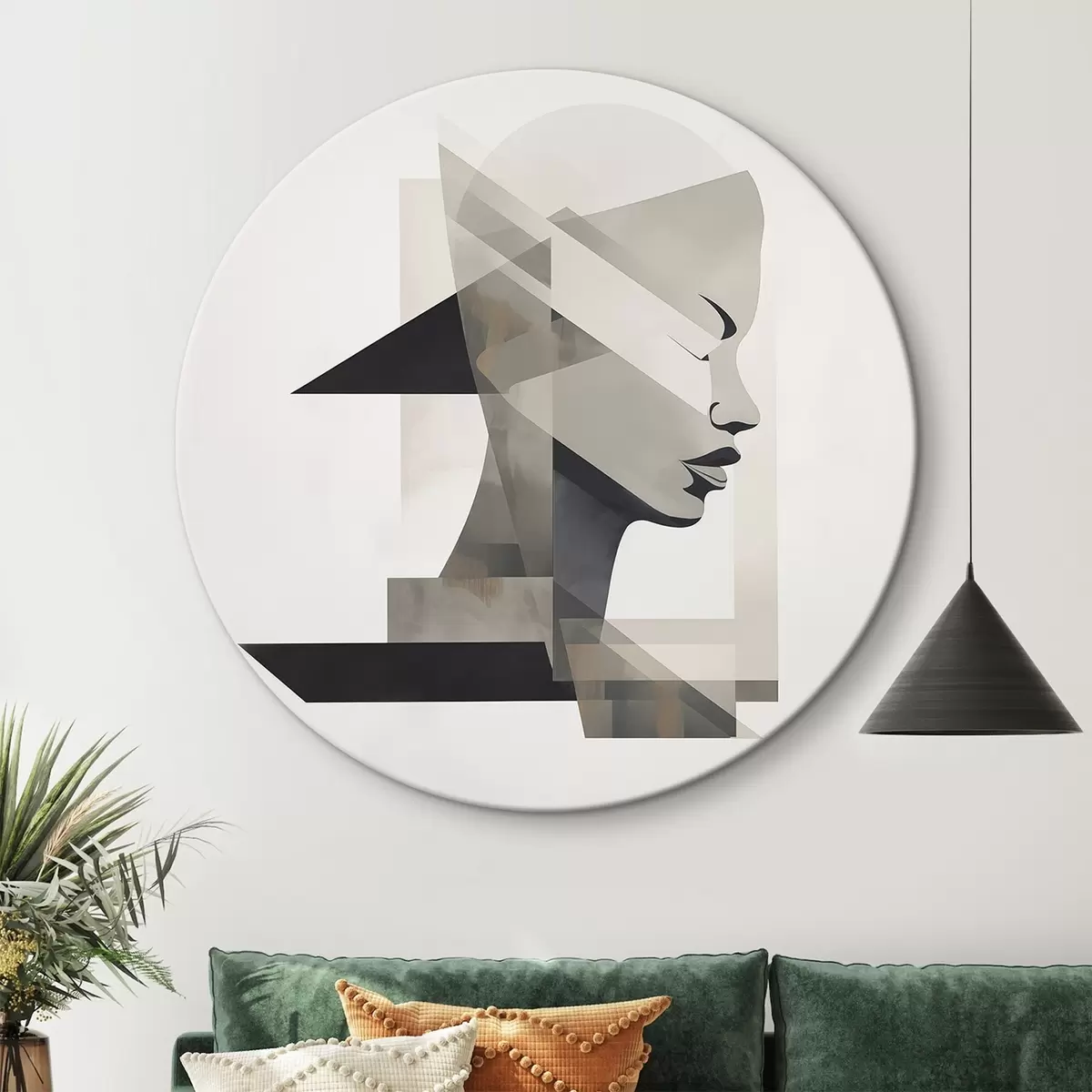 Quadri rotondi Ritratto astratto r45916