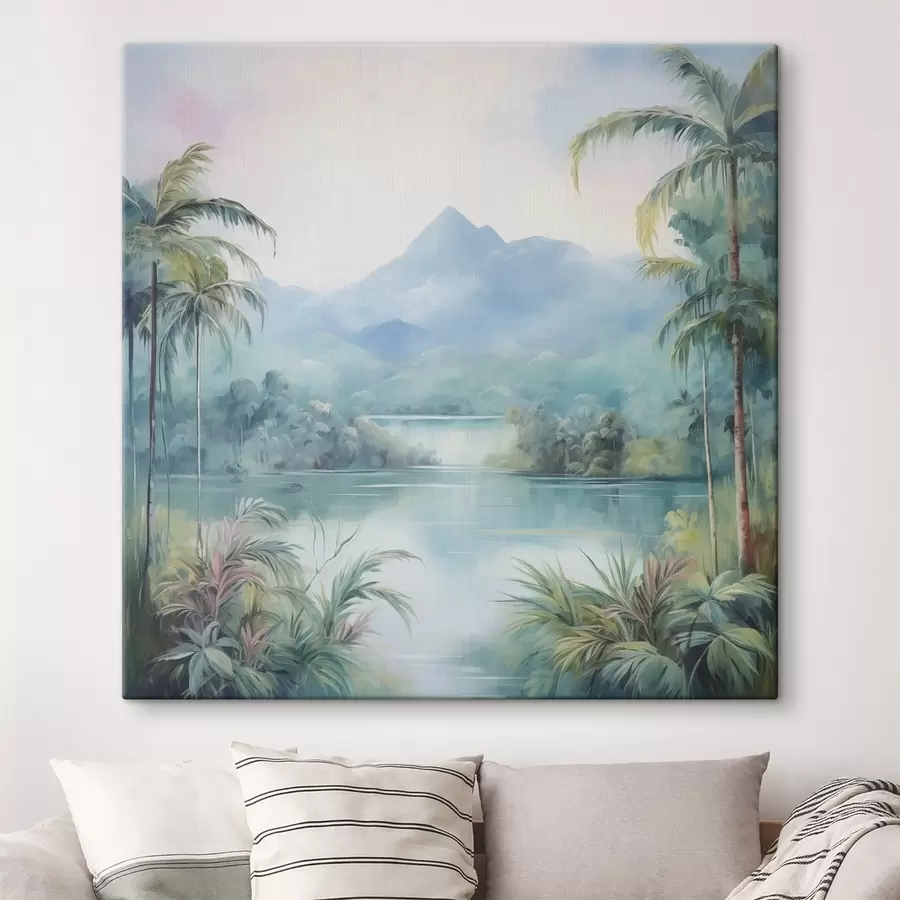 carta da parati Fiume nella giungla di fronte alla montagna nr. s45912