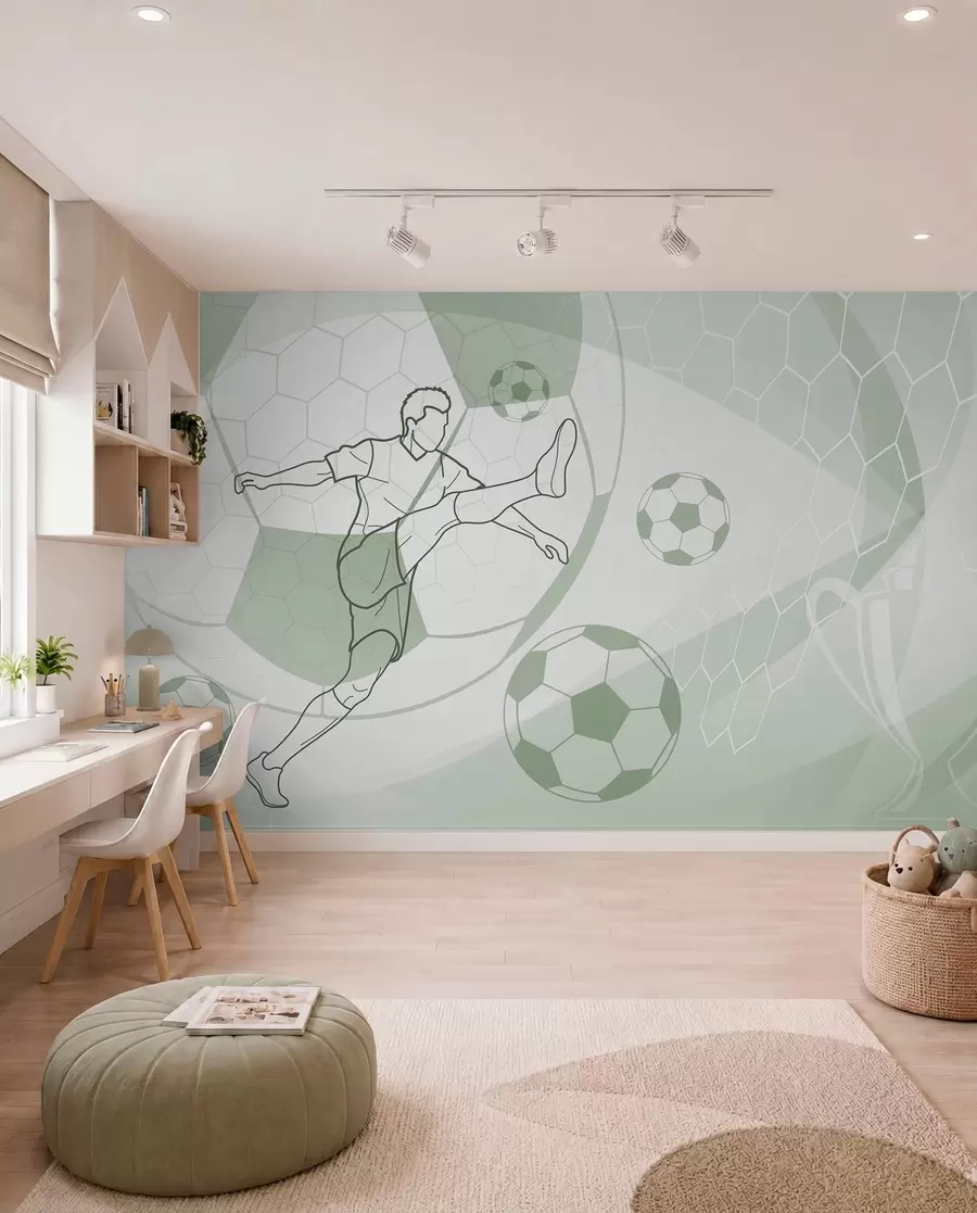 carta da parati Disegno di calcio verde nr. w04601v2