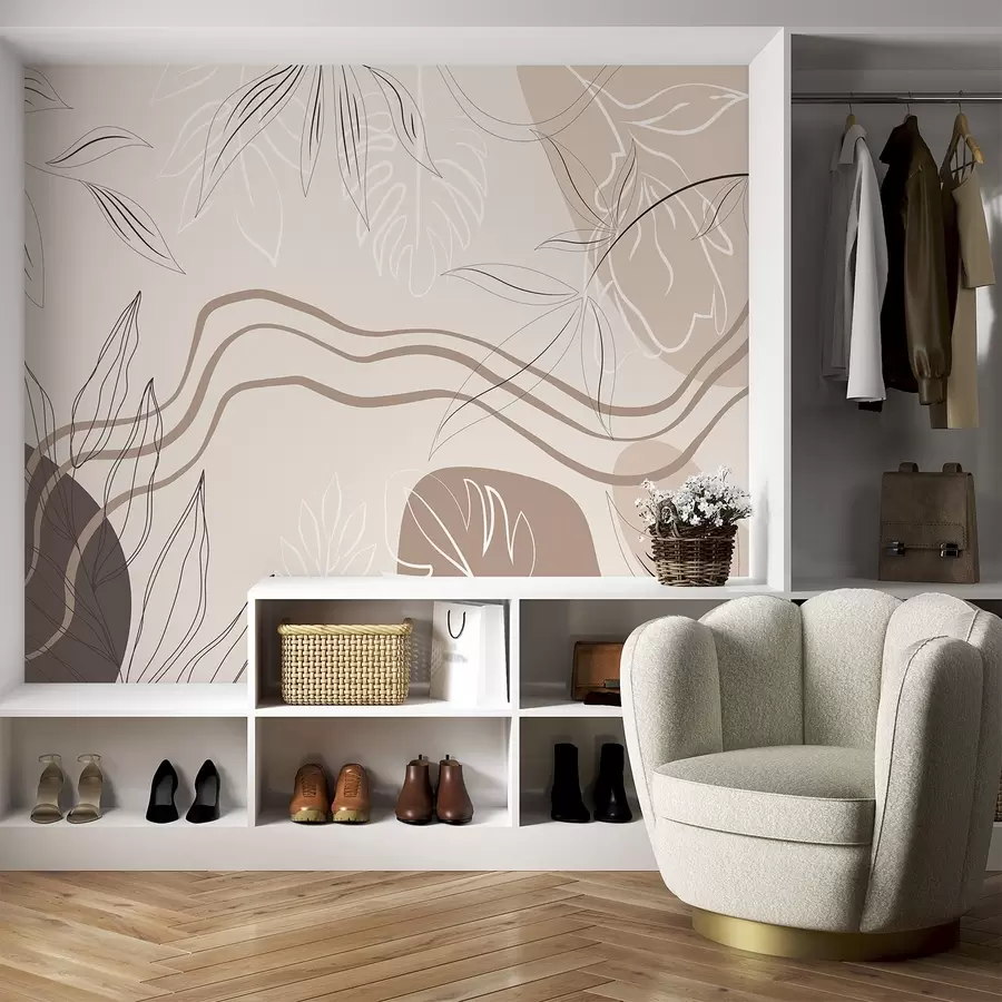 Carta da parati Moderno Astratto con foglie n. w04604