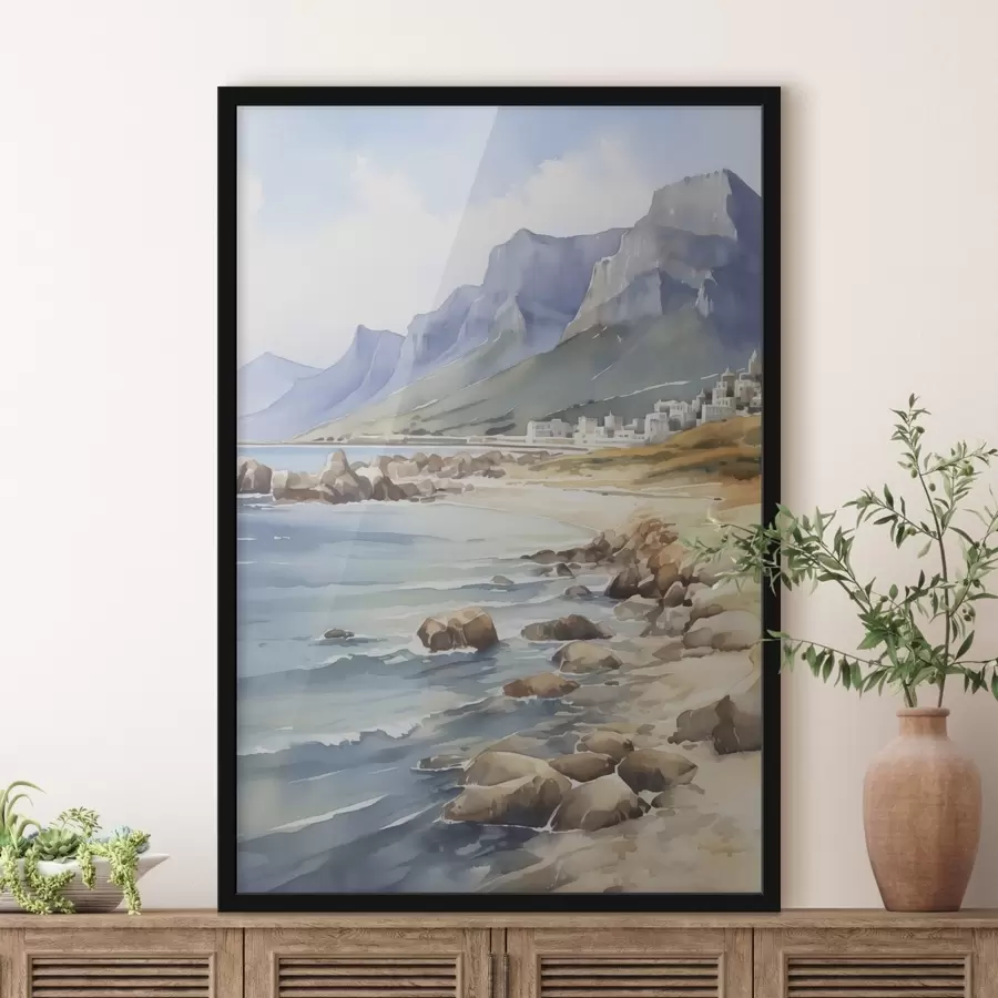 carta da parati Imitazione acquerello della riva del mare nr. f45978