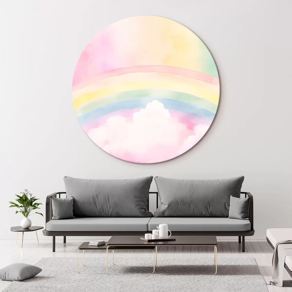 Quadri rotondi Nuvole arcobaleno r45954