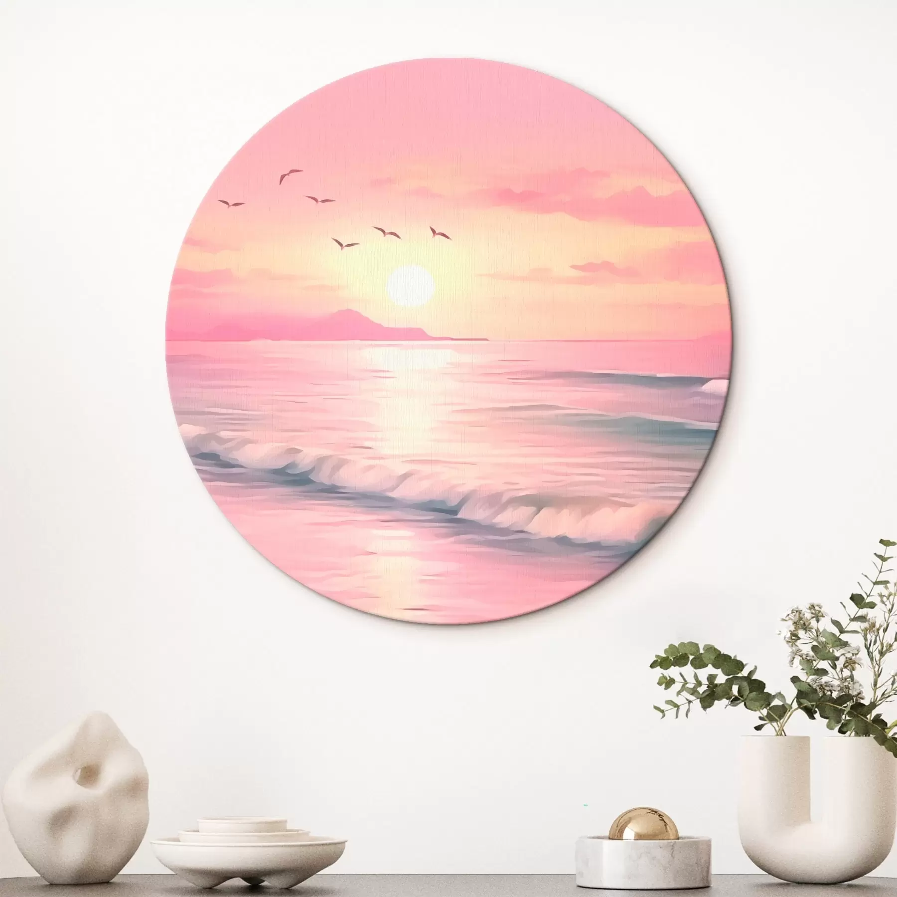 carta da parati Tramonto rosa sul mare nr. r45955