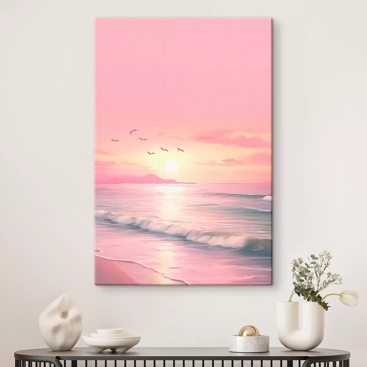 carta da parati Tramonto rosa sul mare nr. s45955