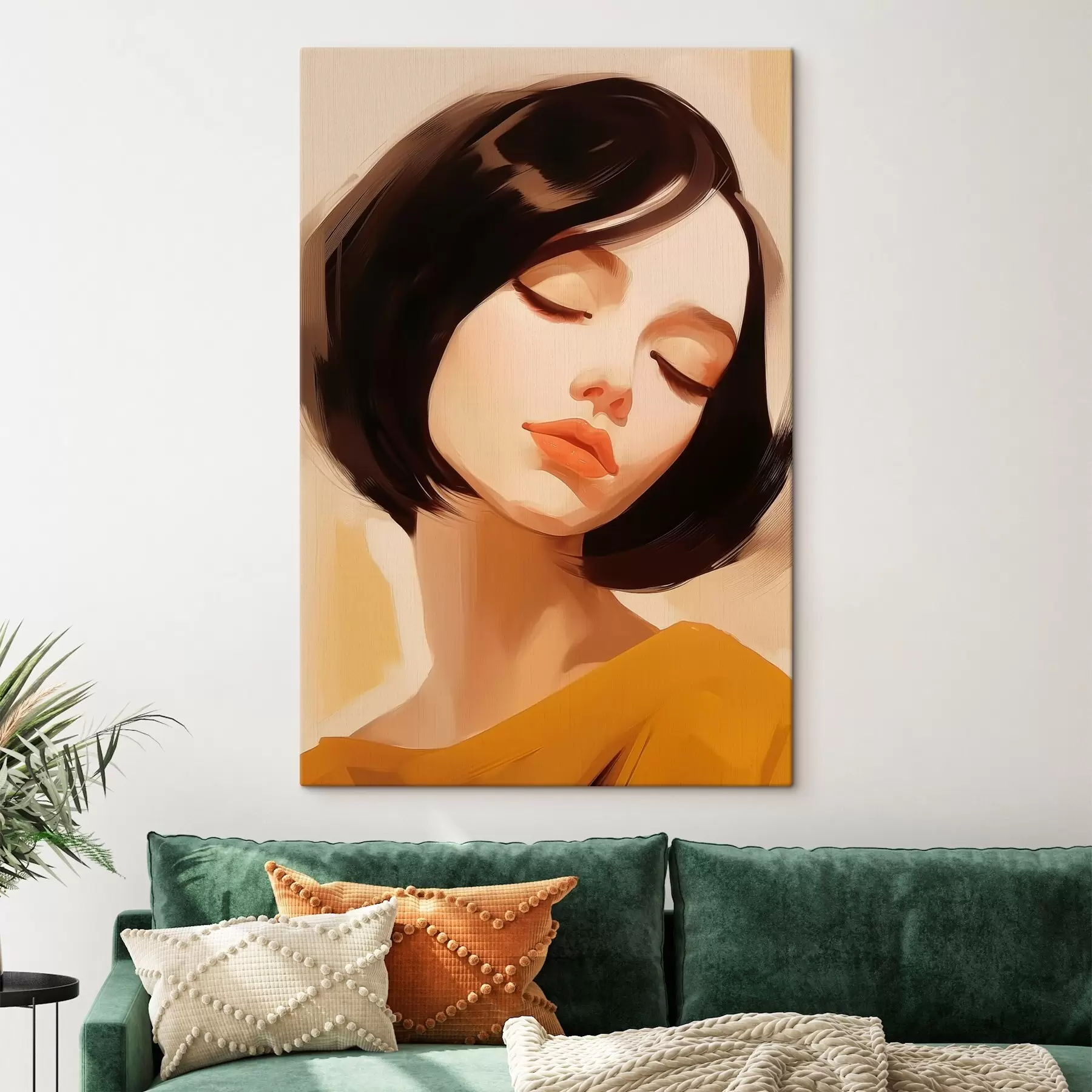 carta da parati Donna con capelli corti neri nr. s45960