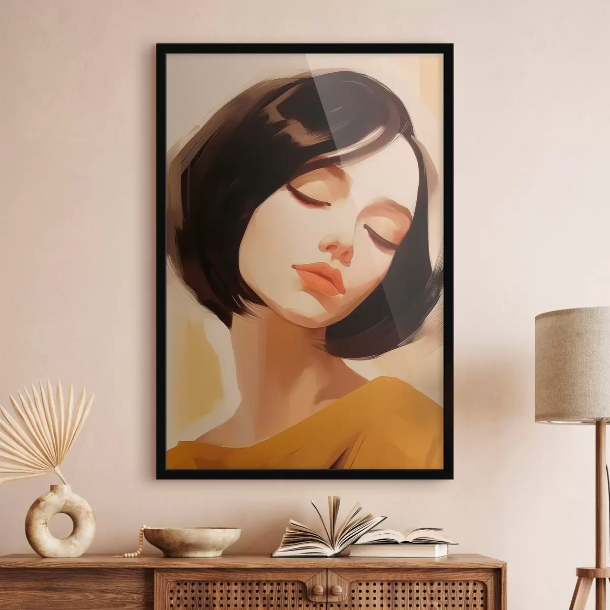 Poster Donna con capelli corti neri f45960