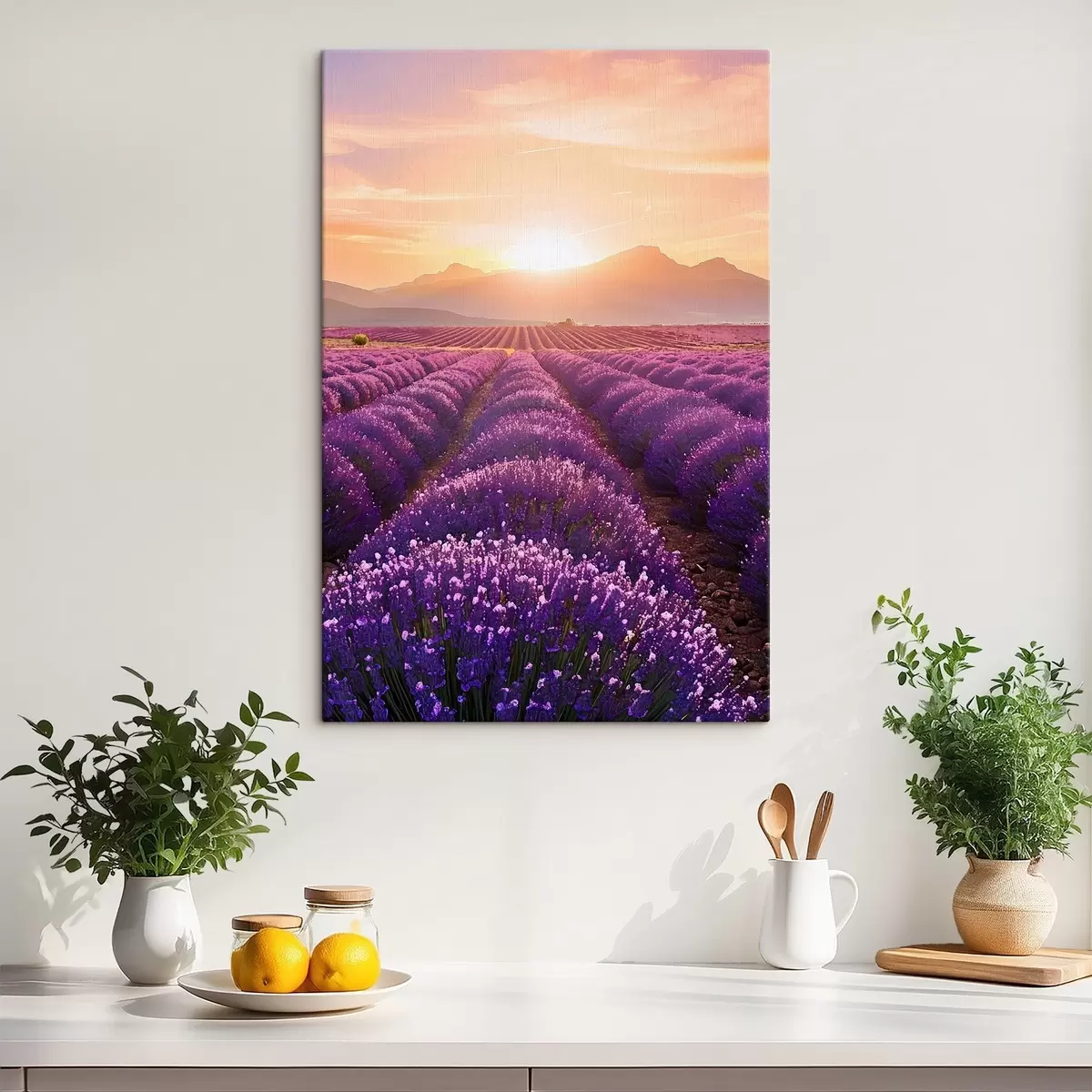 carta da parati Tramonto in un campo di lavanda nr. s45663