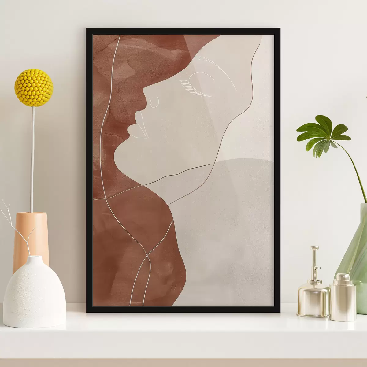 Poster Astrazione, silhouette di una ragazza f45656