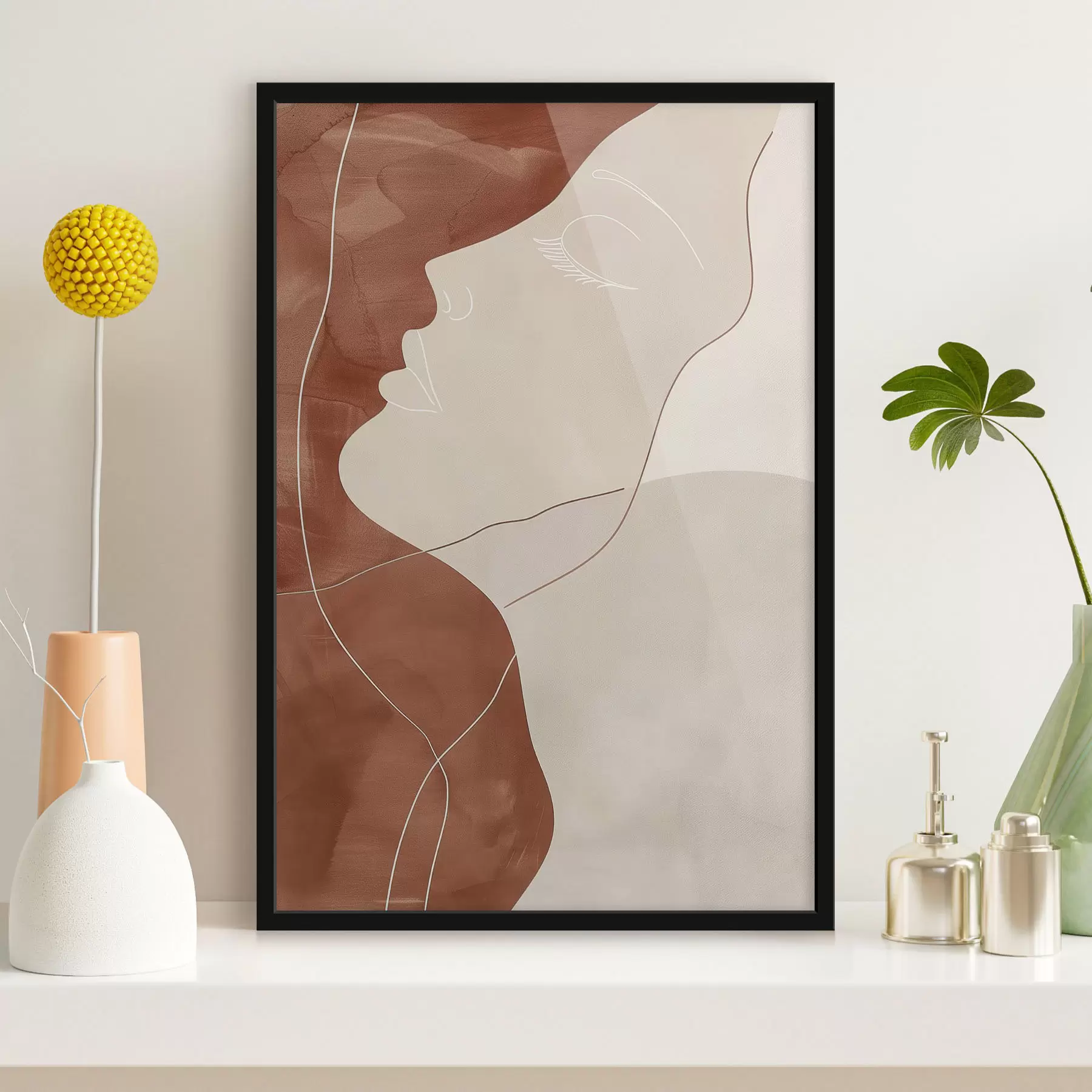 carta da parati Astrazione, silhouette di una ragazza nr. f45656