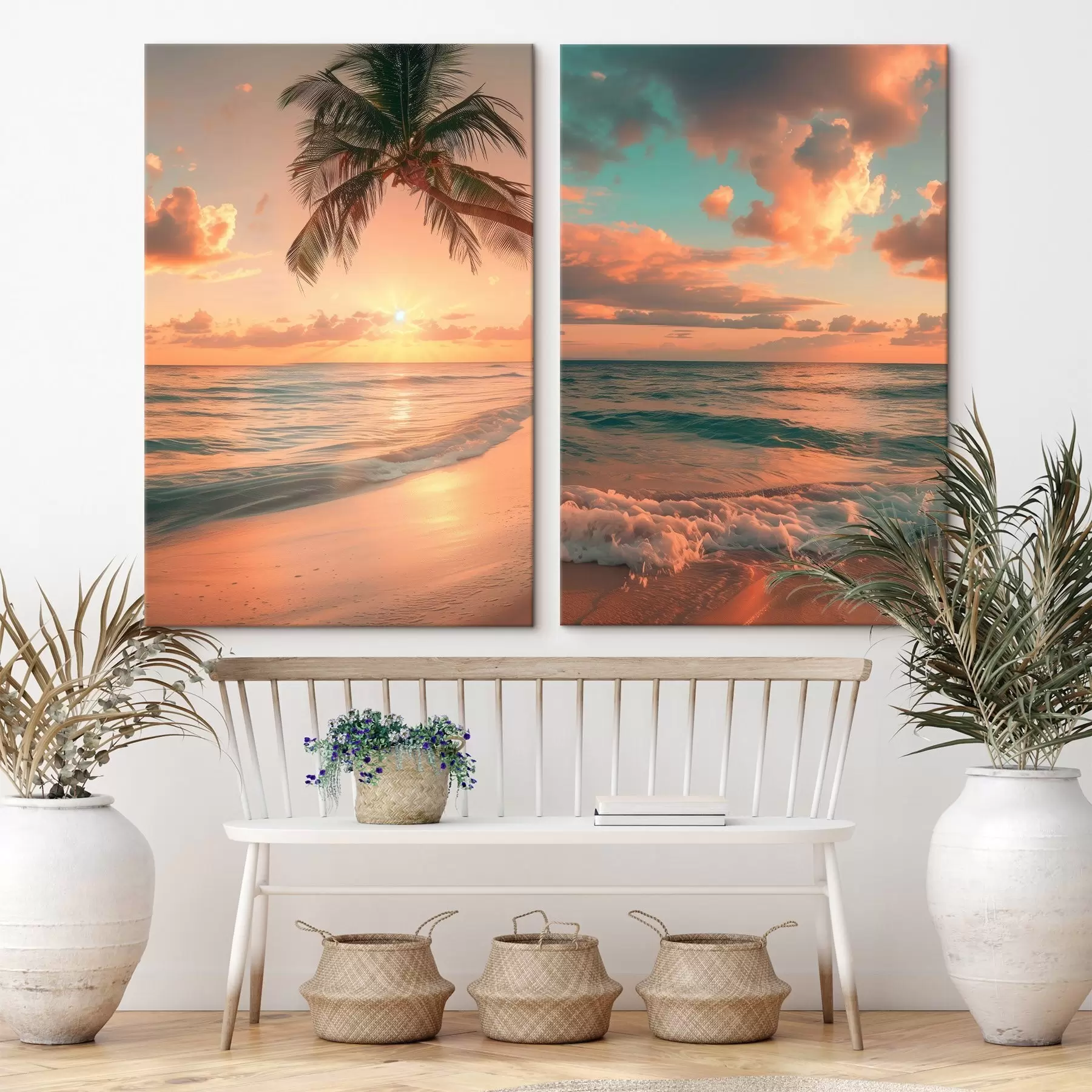 carta da parati Tramonto sulla costa con vista sulle onde nr. m00787