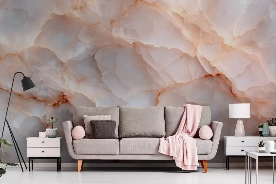 carta da parati Lussuosa imitazione del marmo nei toni del beige-grigio con effetto luccicante nr. w09412