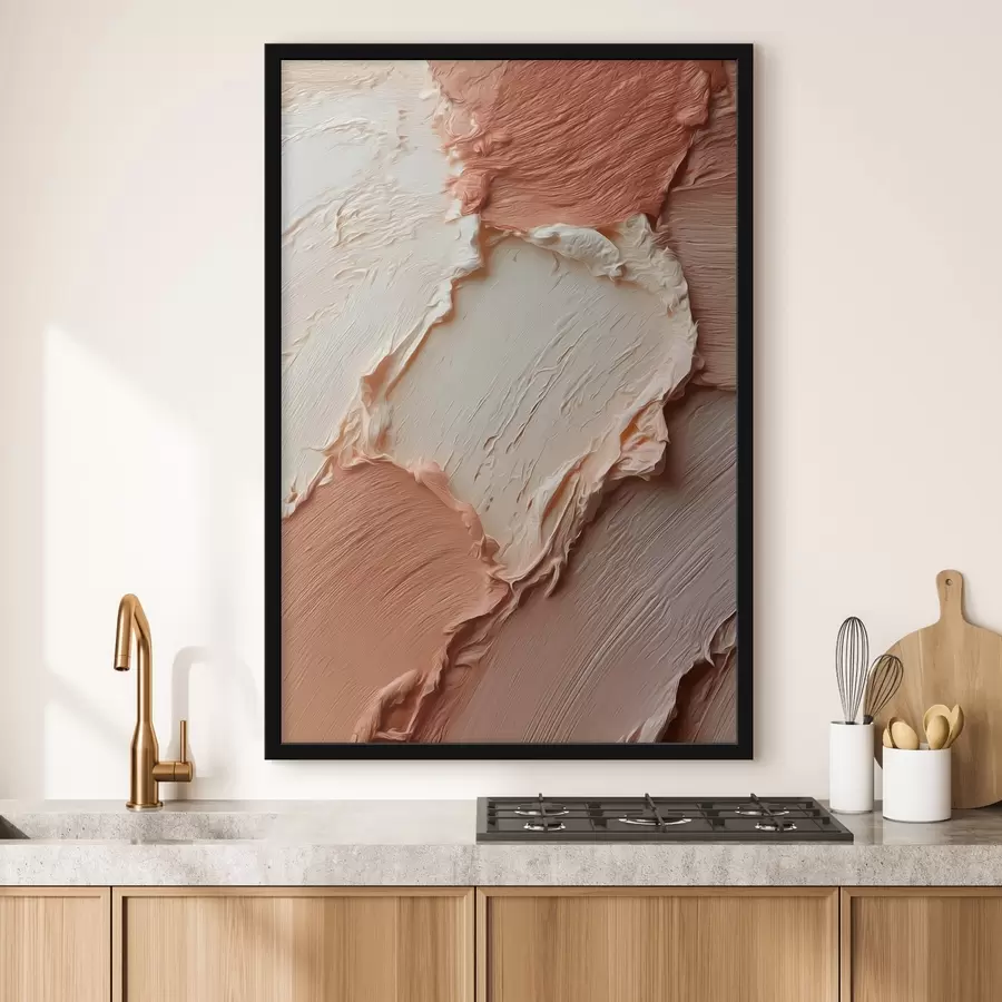 carta da parati Pennellate dalla consistenza color crema-pesca, impasto ricco nr. f45869