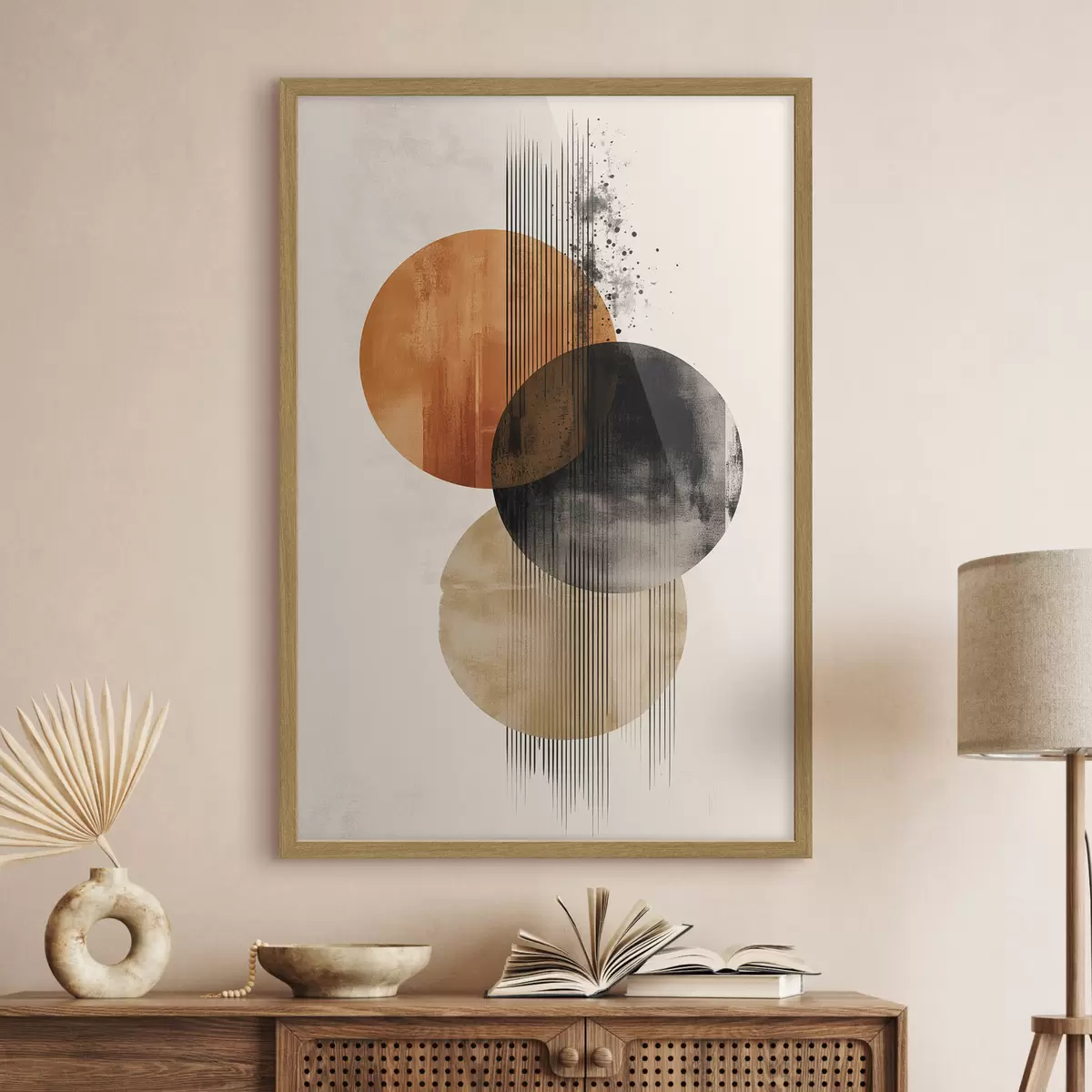 Poster Cerchi ocra e inchiostro f45885
