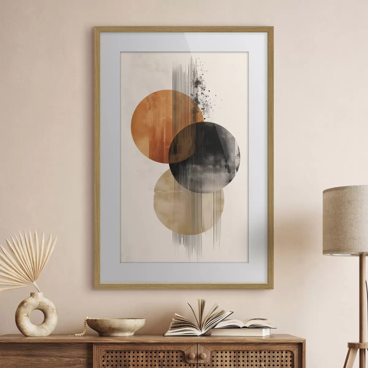Poster Cerchi ocra e inchiostro f45885