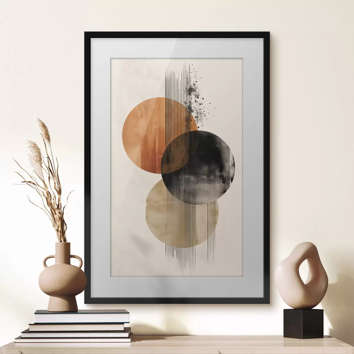 Poster Cerchi ocra e inchiostro f45885