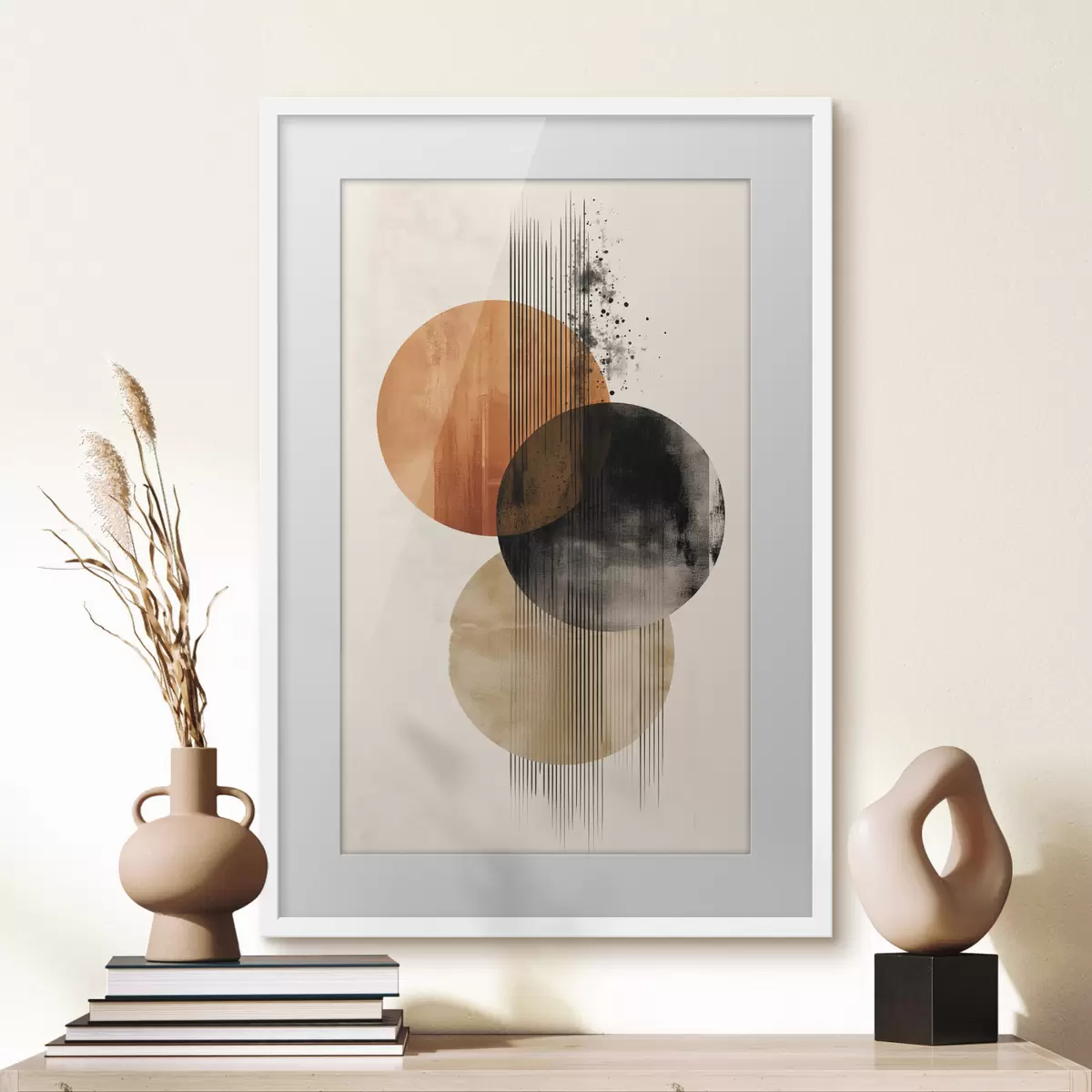 Poster Cerchi ocra e inchiostro f45885
