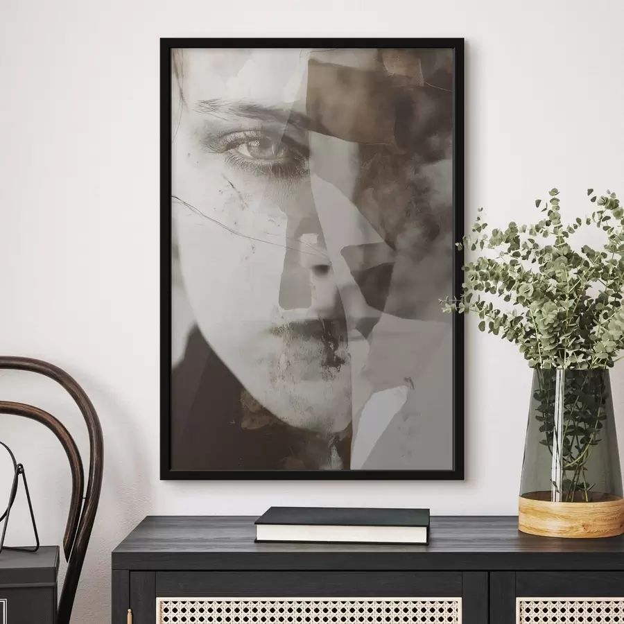 carta da parati Ritratto astratto in seppia, texture e macchie nr. f45897