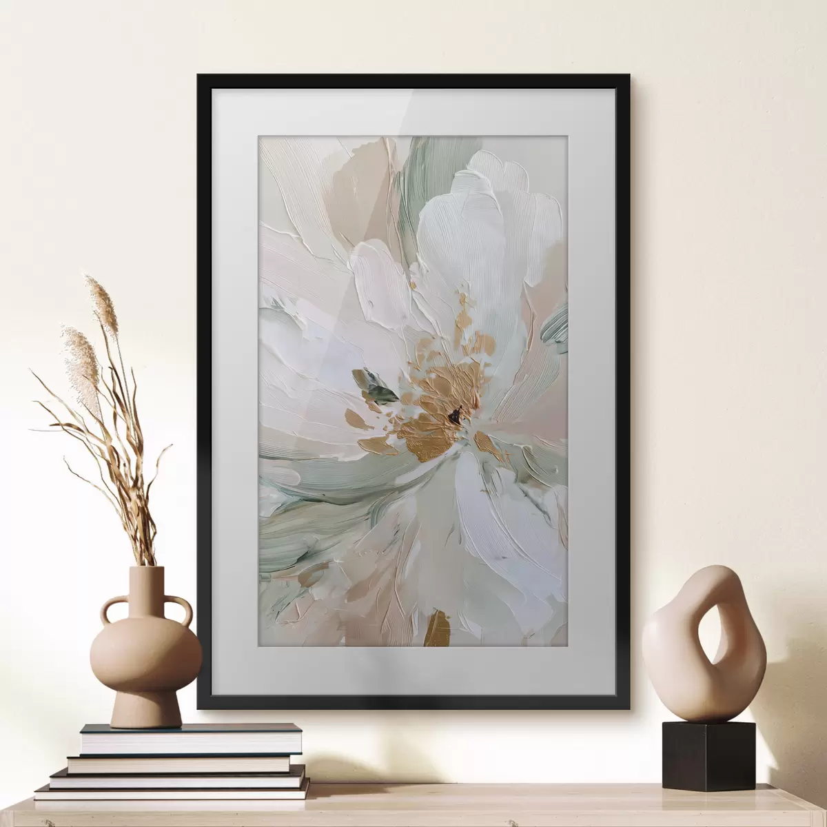 Poster Fiore pastello impasto con accenti gialli f45900