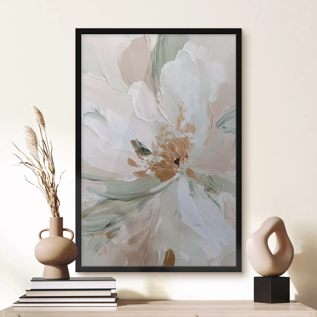 Poster Fiore pastello impasto con accenti gialli f45900