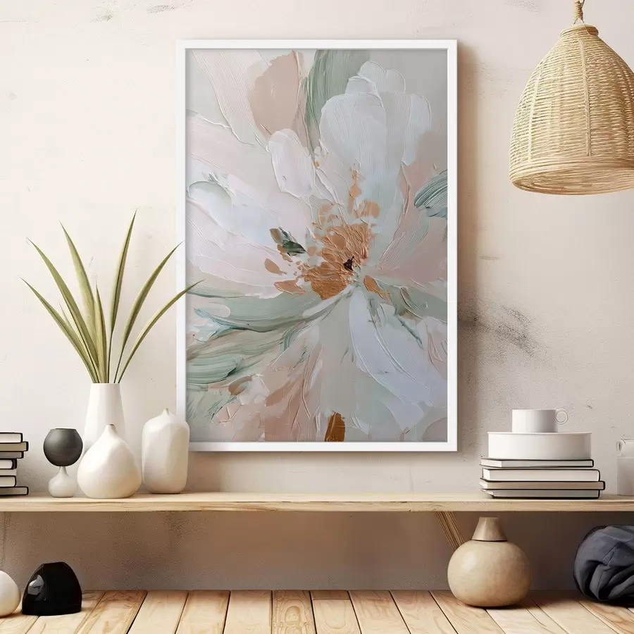 carta da parati Fiore pastello impasto con accenti gialli nr. f45900