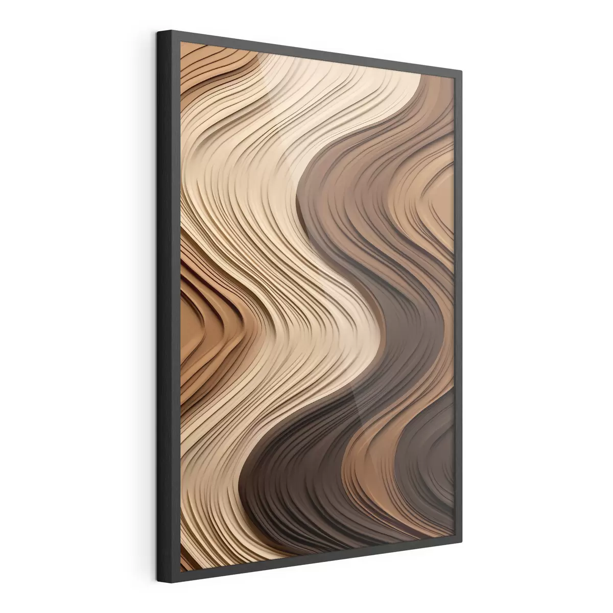 Poster Onde verticali in caldi strati beige-marroni f45905
