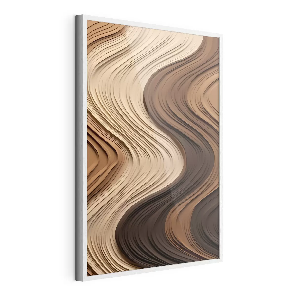 Poster Onde verticali in caldi strati beige-marroni f45905