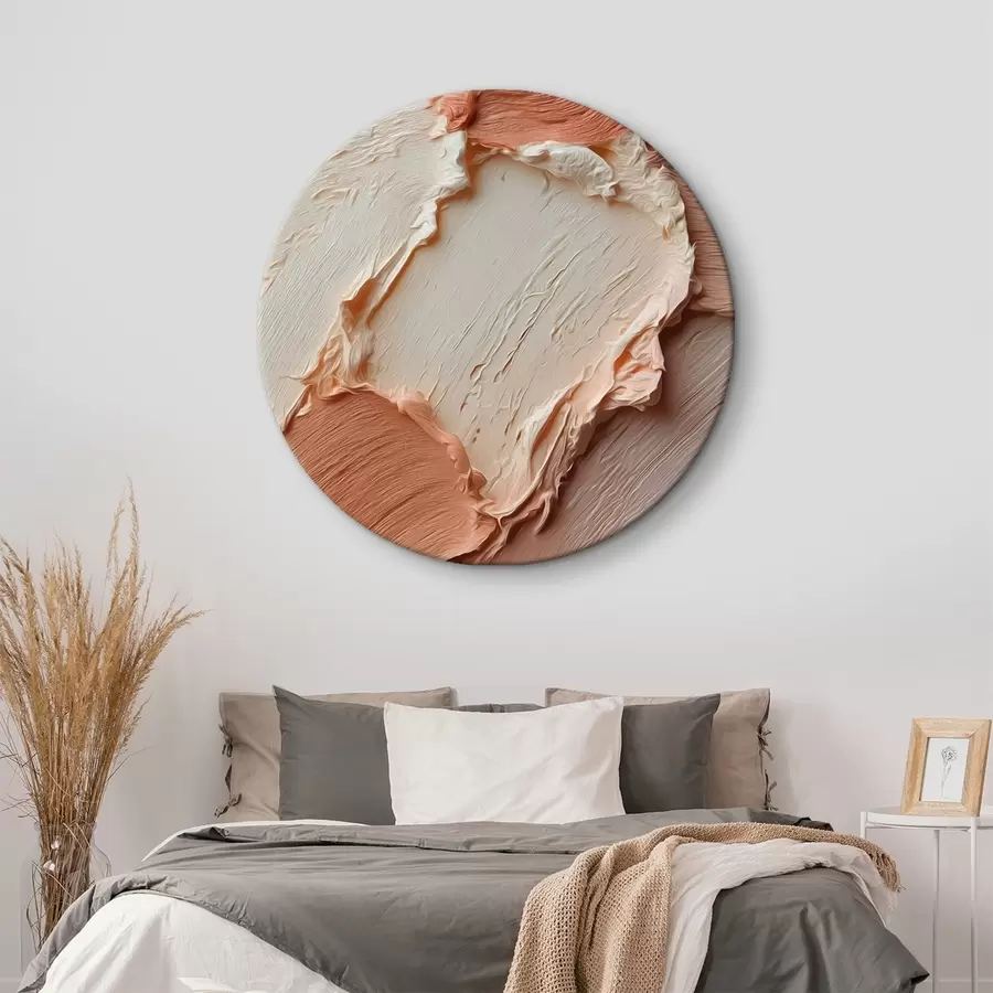 carta da parati Pennellate dalla consistenza color crema-pesca, impasto ricco nr. r45869