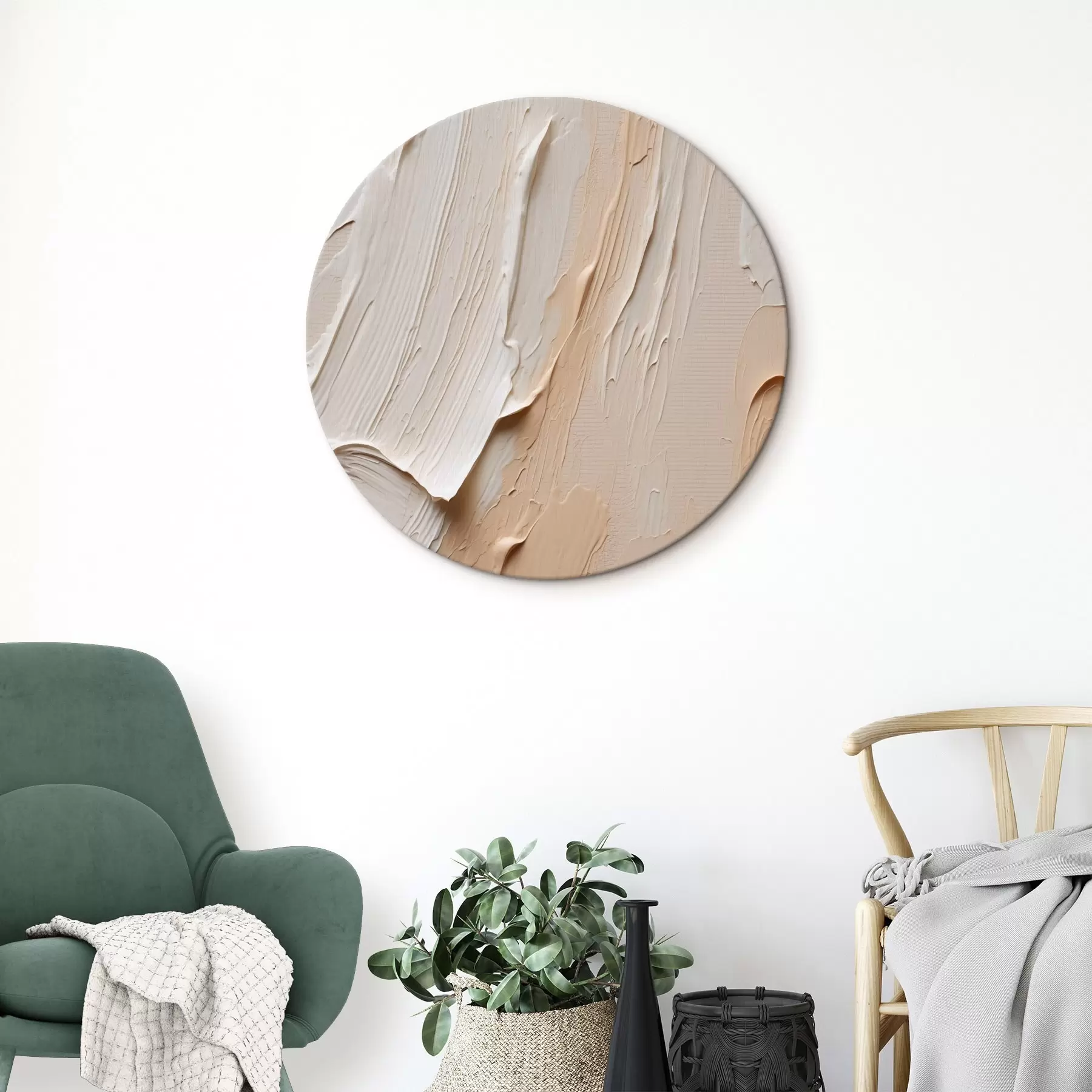 carta da parati Pennellate pastello testurizzate nei toni del beige-crema nr. r45871