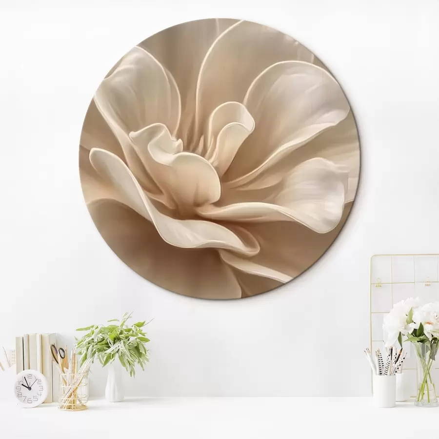 carta da parati Grande fiore color crema, petali morbidi macro nr. r45874