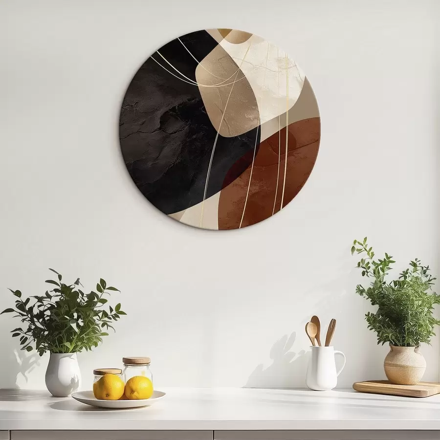 carta da parati Forme geometriche in una palette dai colori caldi, linee sottili nr. r45879