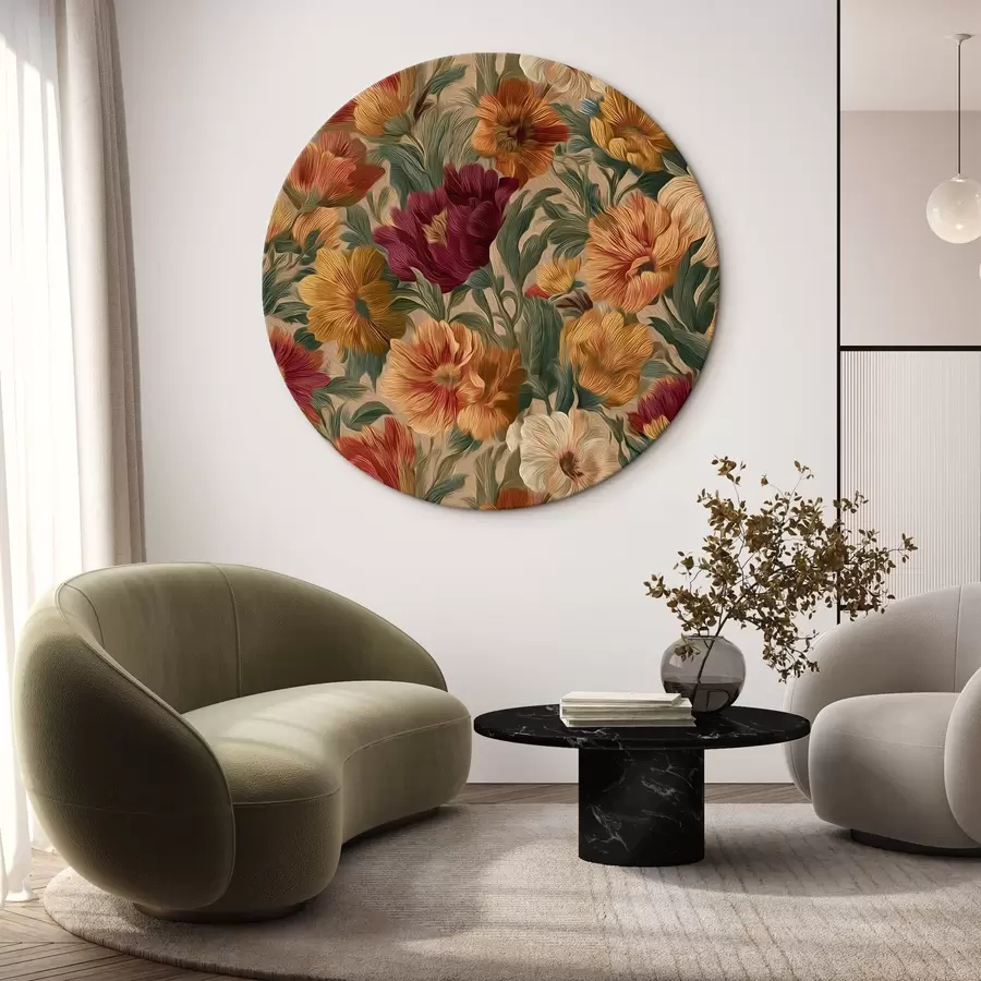 carta da parati Motivo floreale vintage in una palette dai toni caldi nr. r45896