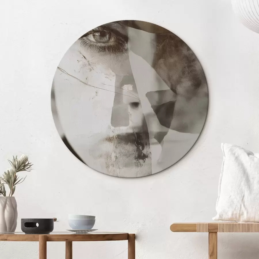 carta da parati Ritratto astratto in seppia, texture e macchie nr. r45897