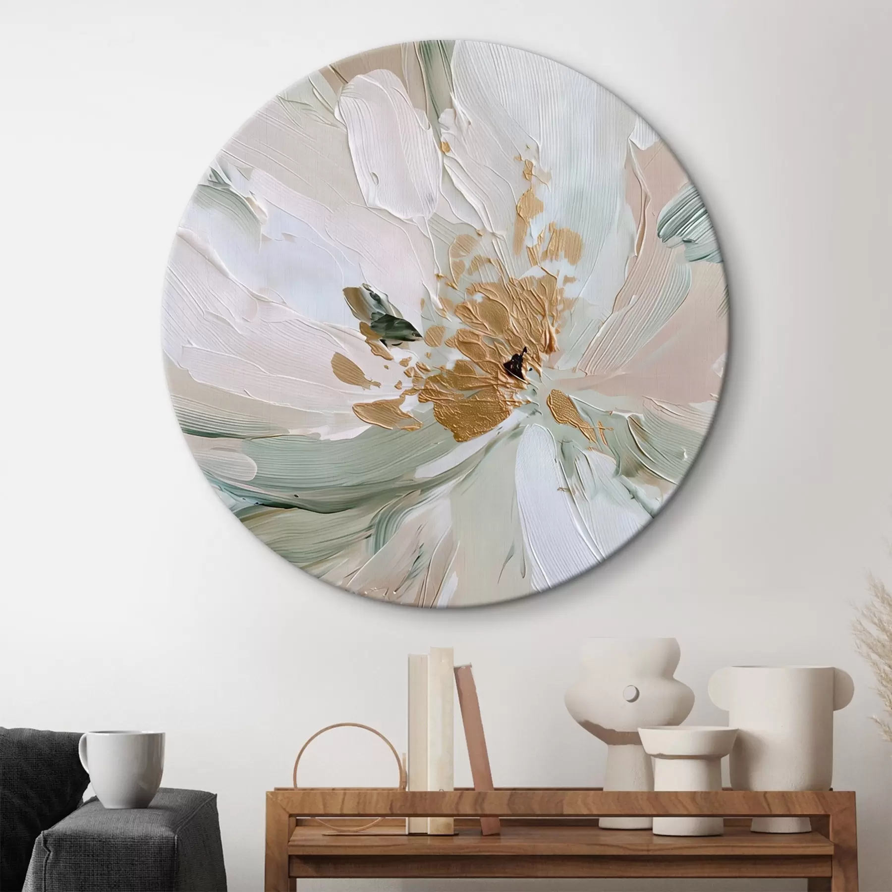 carta da parati Fiore pastello impasto con accenti gialli nr. r45900