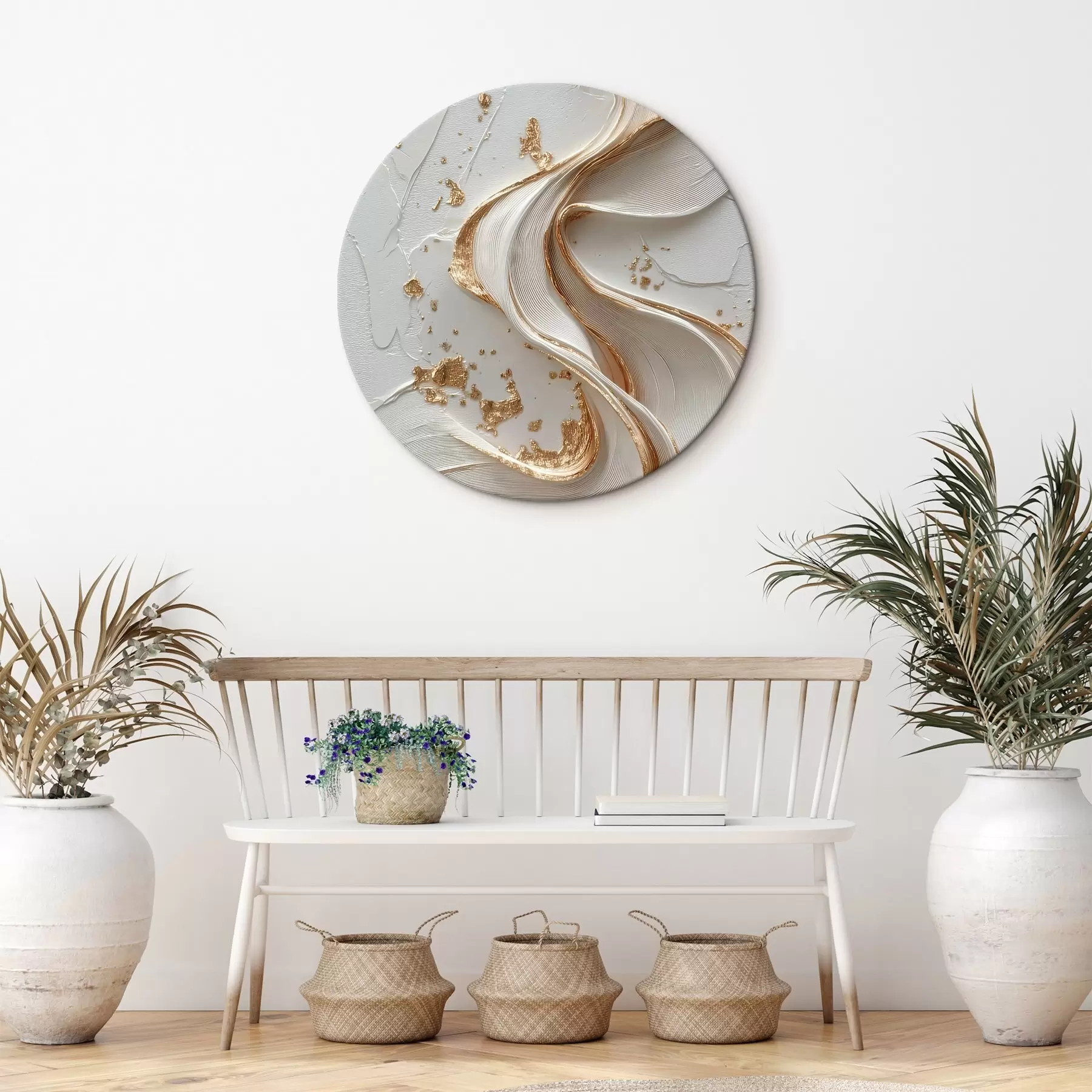 carta da parati Tratti testurizzati bianchi e gialli con accenti metallici nr. r45906