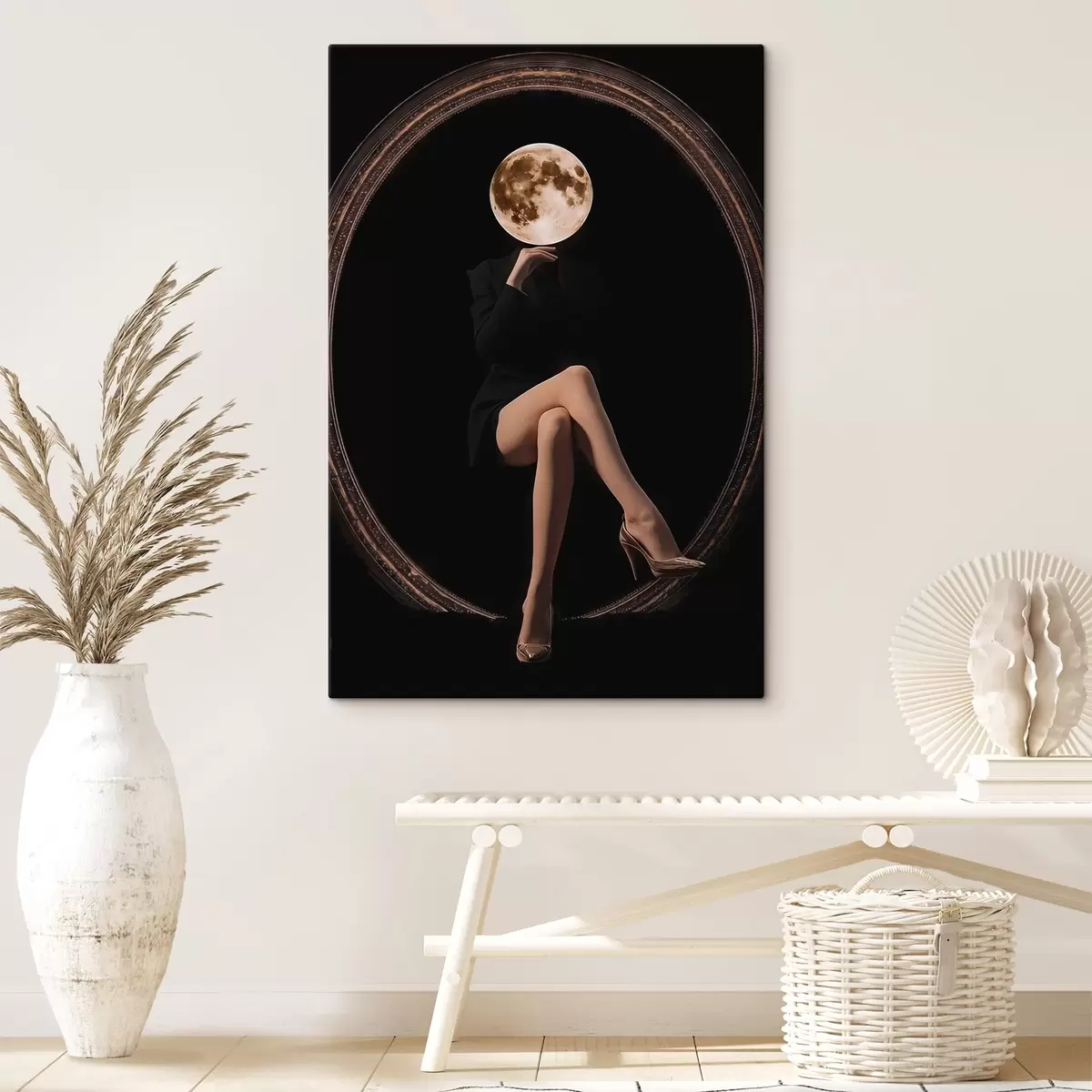 carta da parati Silhouette con la luna al posto del viso, minimalismo nr. s45891