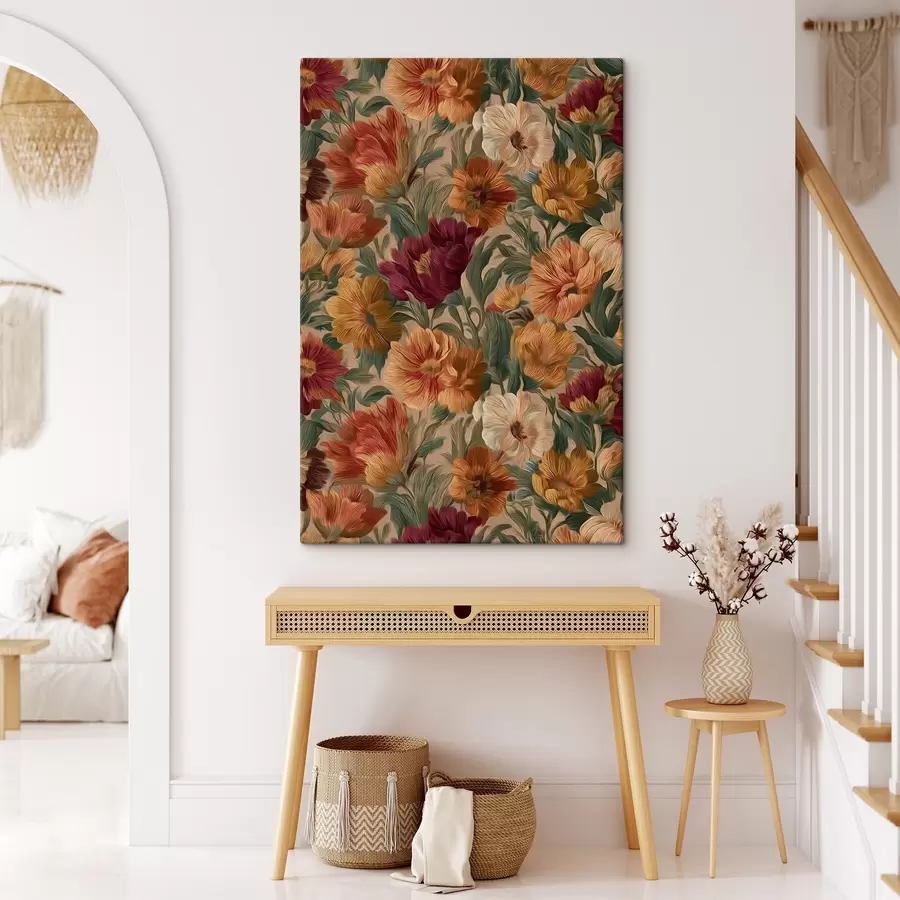 carta da parati Motivo floreale vintage in una palette dai toni caldi nr. s45896