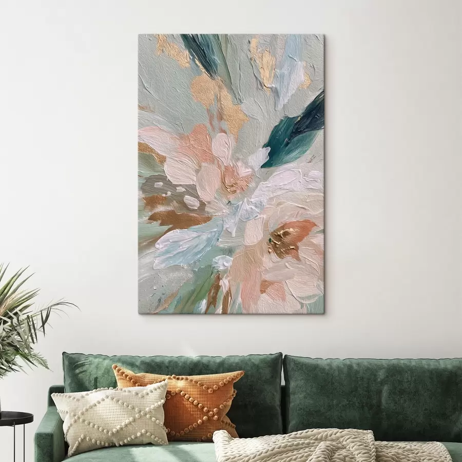 carta da parati Tratti floreali pastello con macchie gialle nr. s45899