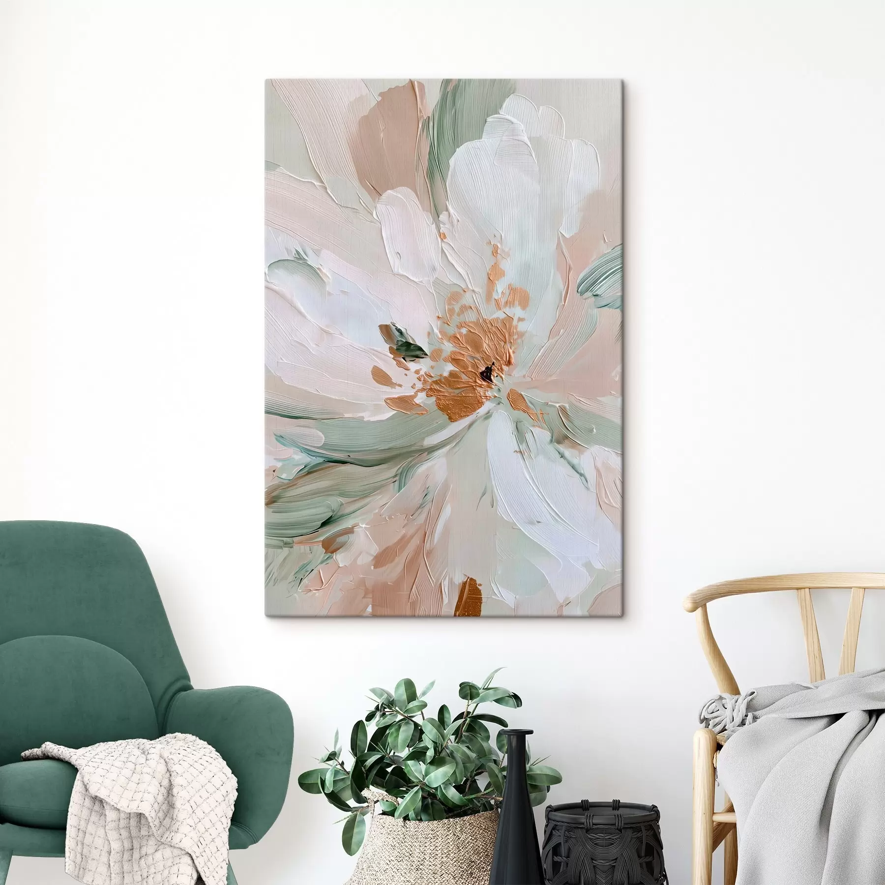 carta da parati Fiore pastello impasto con accenti gialli nr. s45900