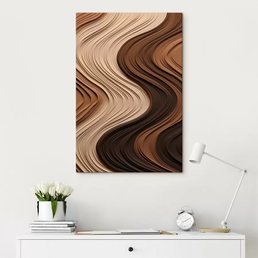 carta da parati Onde verticali in caldi strati beige-marroni nr. s45905