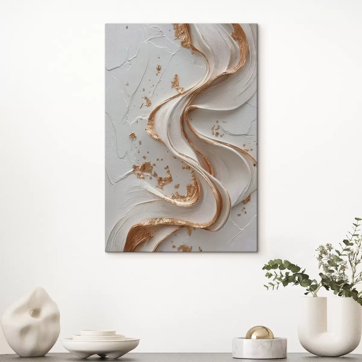 carta da parati Tratti testurizzati bianchi e gialli con accenti metallici nr. s45906