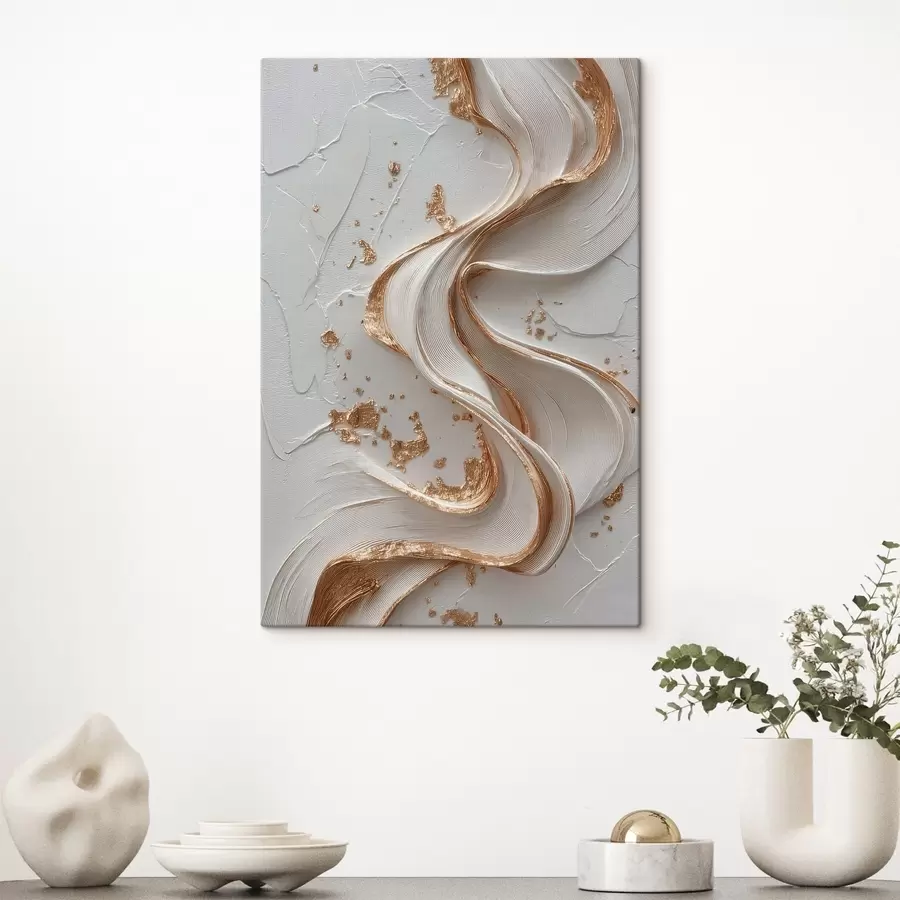 carta da parati Tratti testurizzati bianchi e gialli con accenti metallici nr. s45906