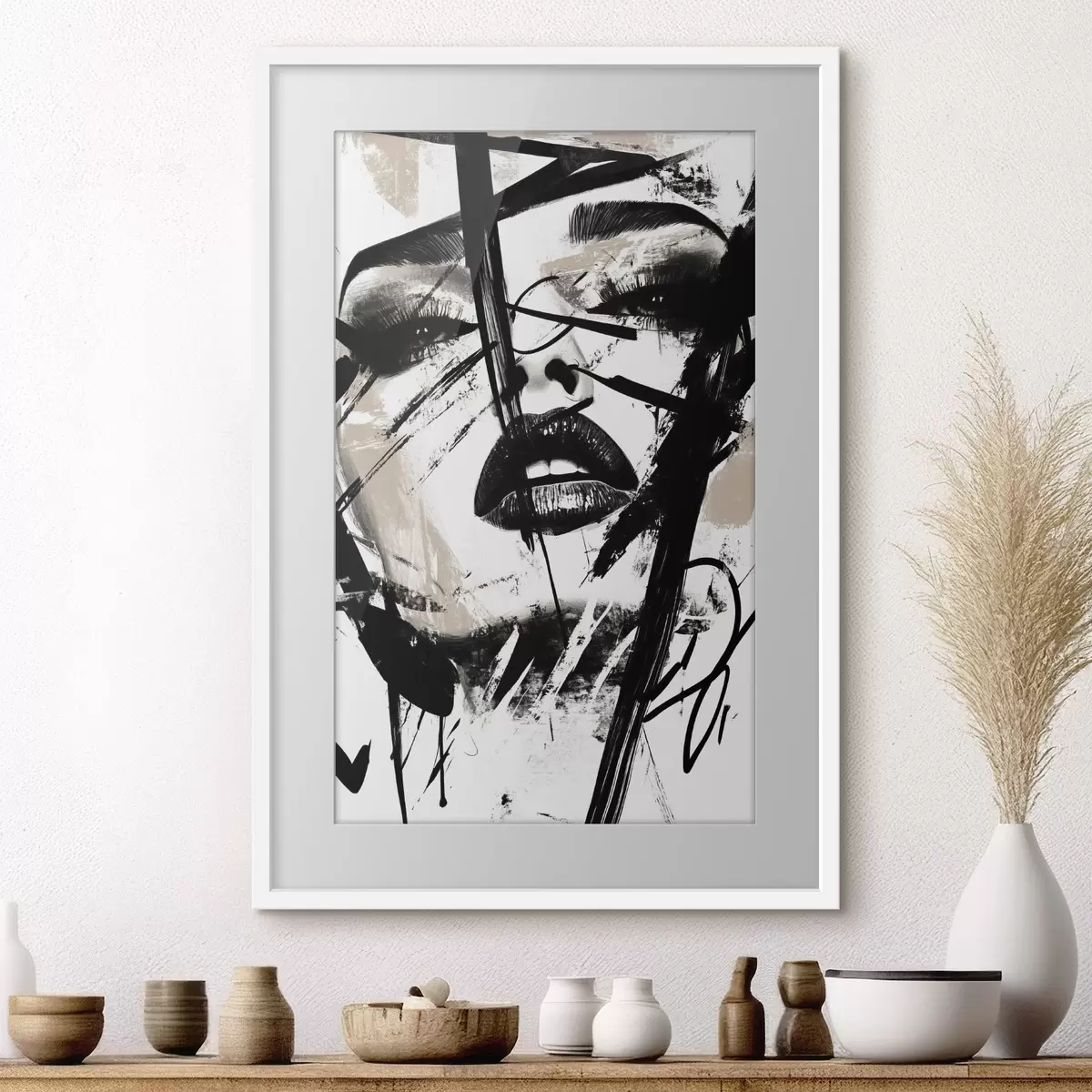 Poster Ritratto astratto in stile graffiti di una donna f45777