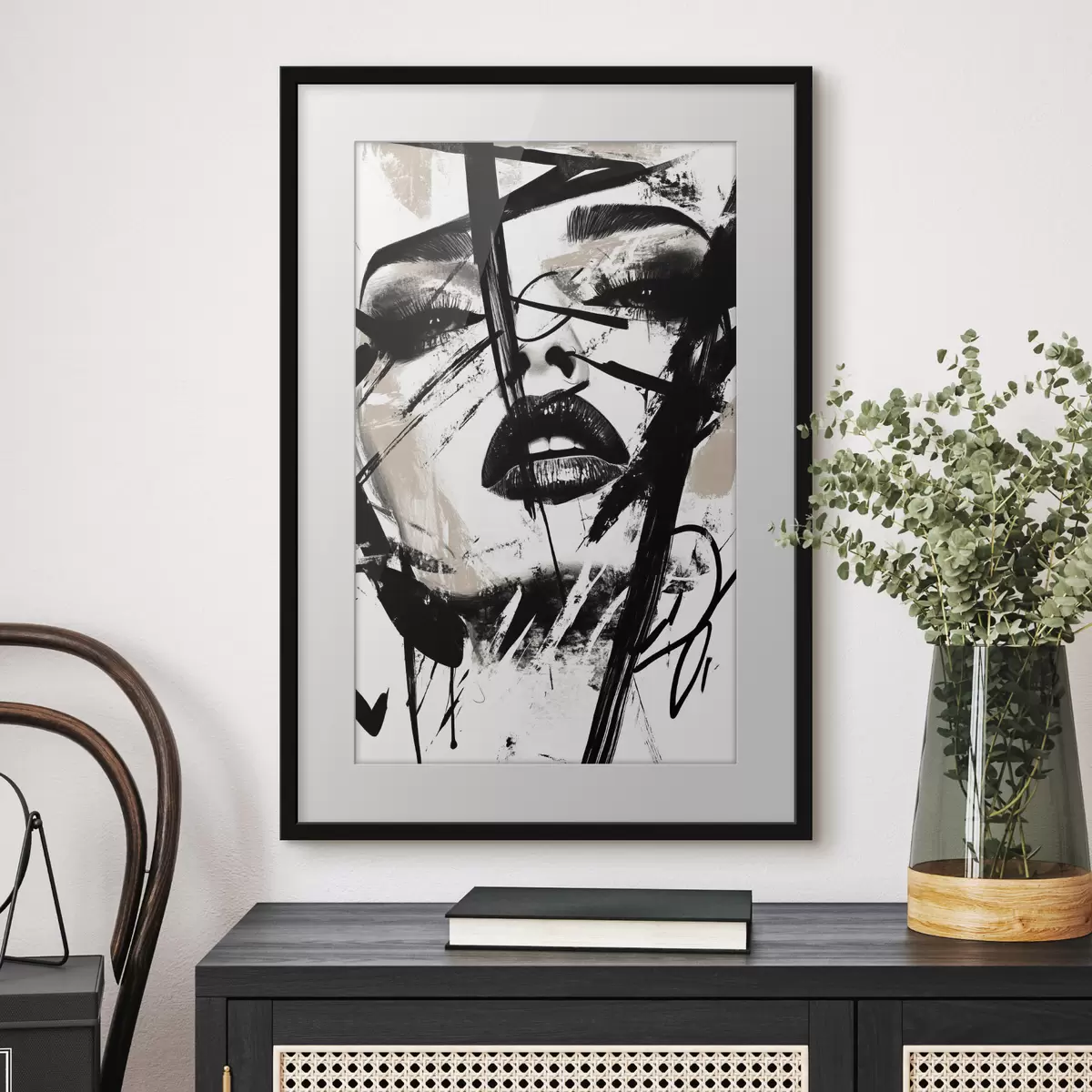 Poster Ritratto astratto in stile graffiti di una donna f45777